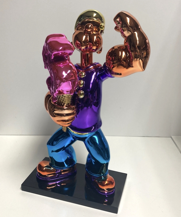 AD VAN HASSEL: Skulptur Popeye "Dollar pink"